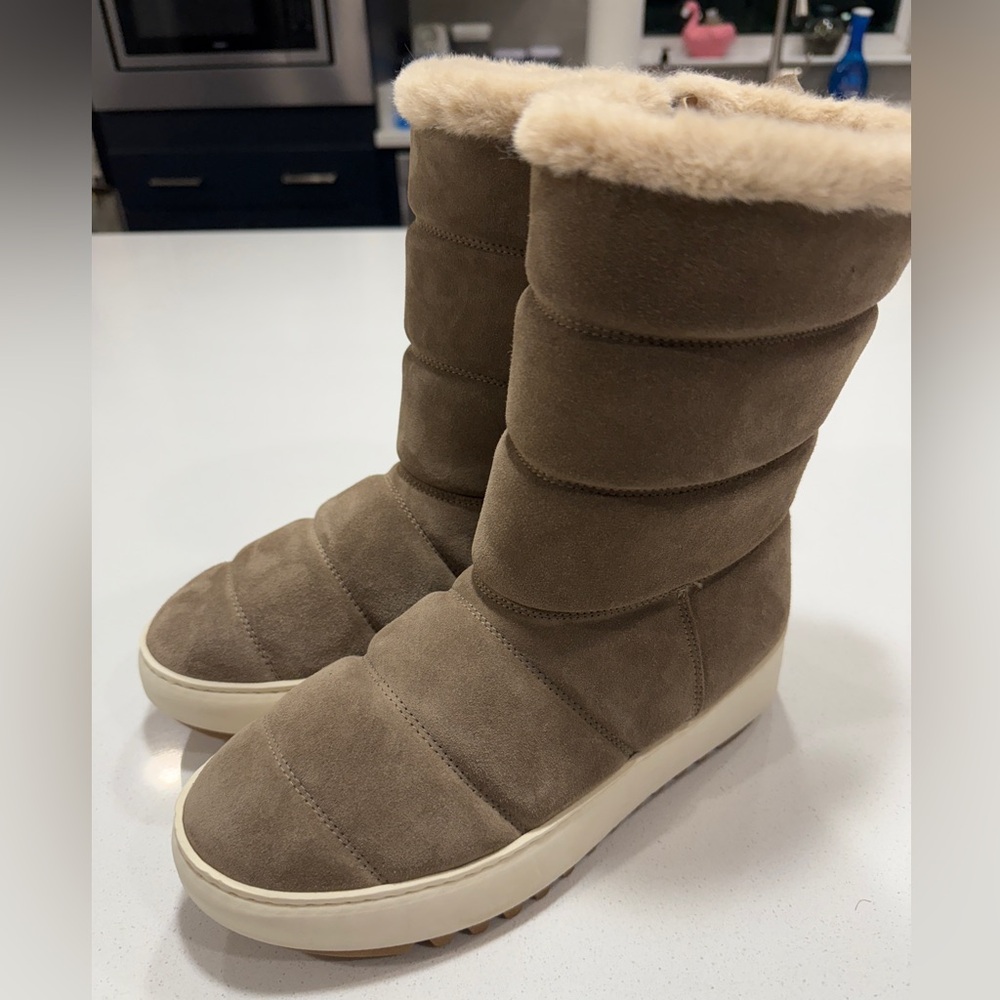 Aquatalia Women's Alcee Faux Fur Lined Platform Boots Brown Size 8 US MSRP $575